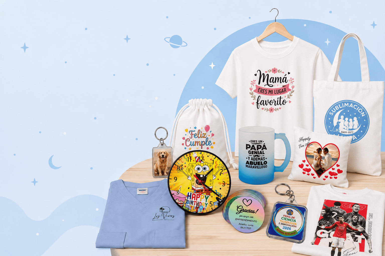 Productos personalizados de Sublimación Luna